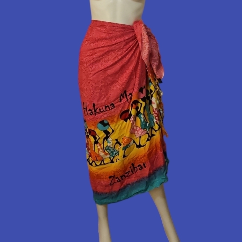 Zanzibar Handmade Rayon Candy Pink Ethnic Beach Swim Cover-up